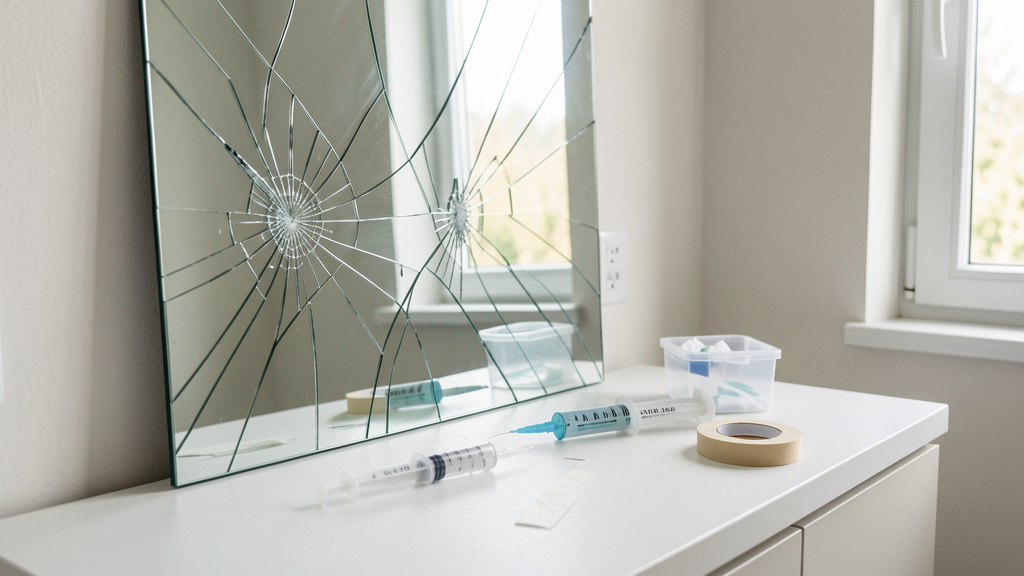 Comment réparer un miroir fissuré